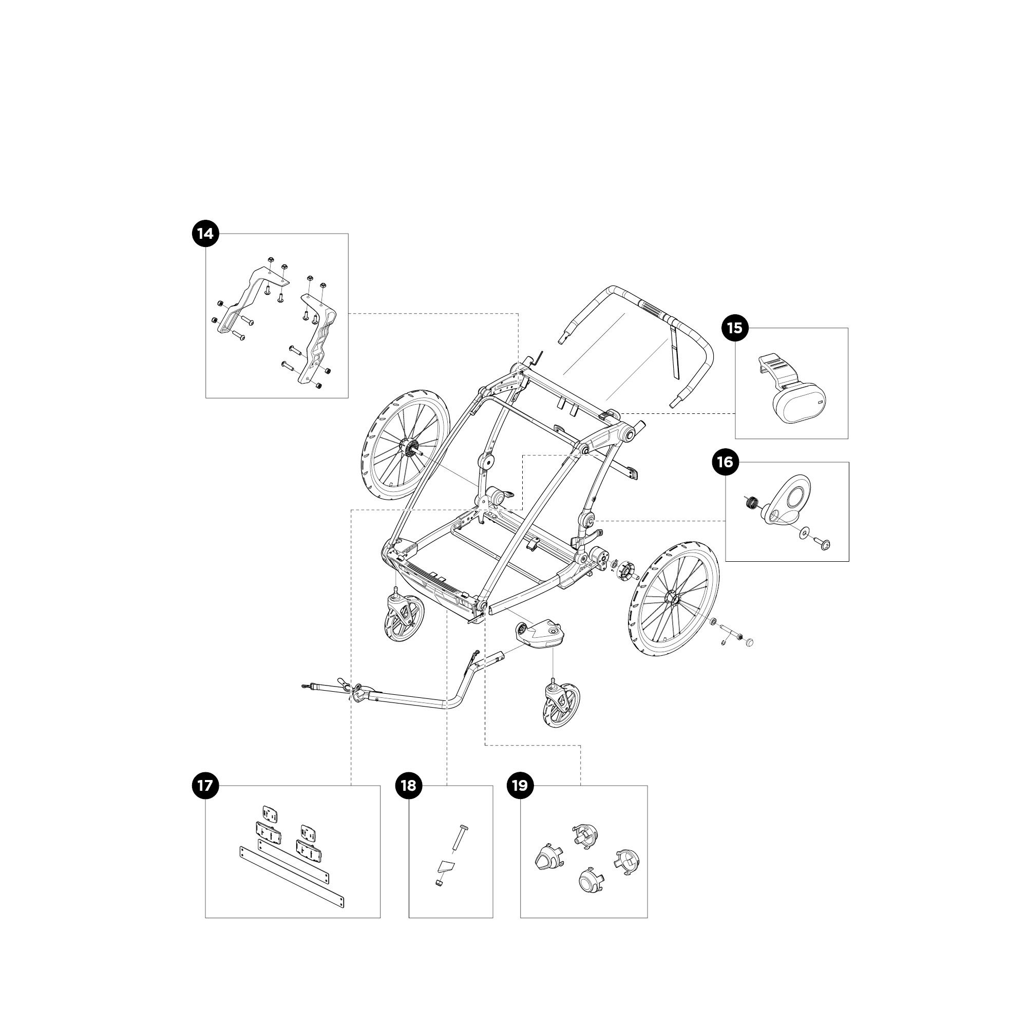 Thule Chariot Lite 2 10203022 Multifunkciós gyermekszállító, fekete Thule Chariot Lite 2 10203022 Multifunkciós gyermekszállító, fekete