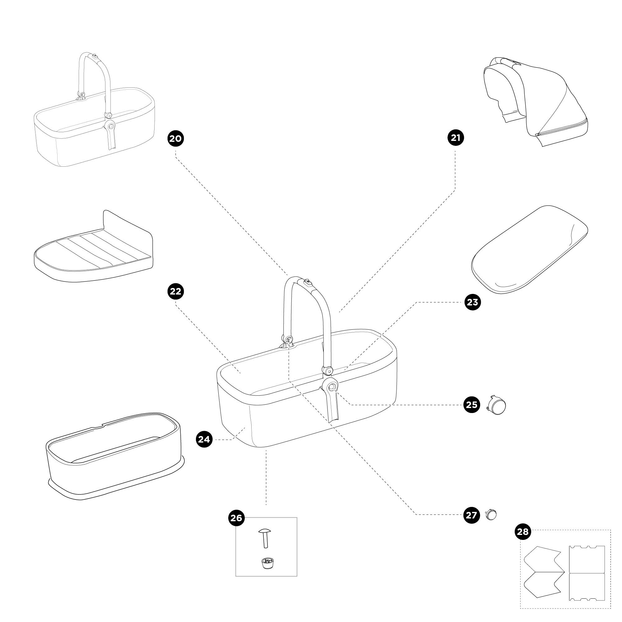 Thule Sleek mózeskosárral 11000009 babakocsi Piros Thule Sleek mózeskosárral 11000009 babakocsi Piros