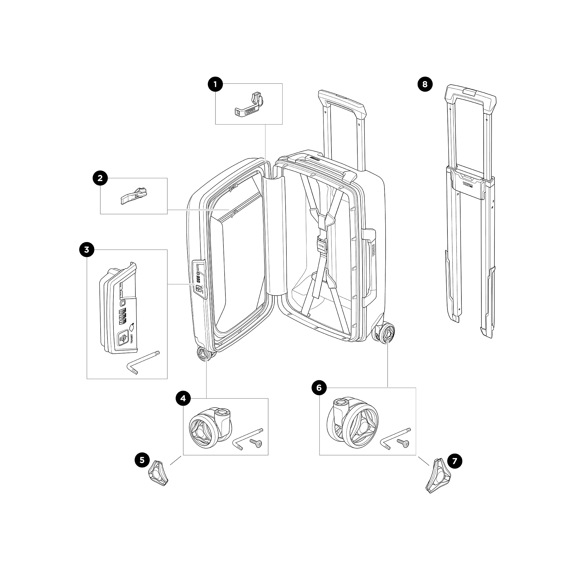 Thule Revolve Large 3203953 gurulós bőrönd, sötétkék Thule Revolve Large 3203953 gurulós bőrönd, sötétkék