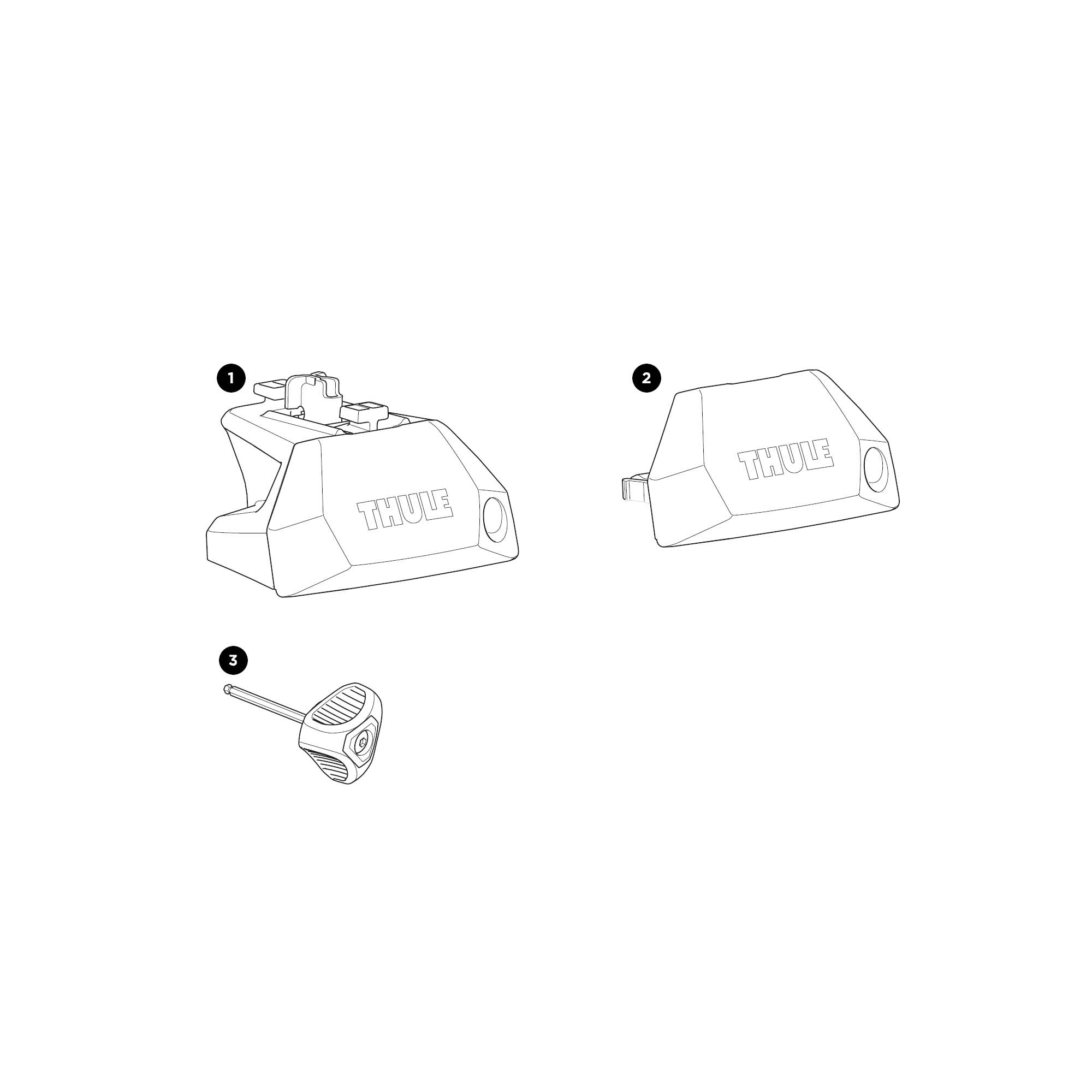 Thule 710600 autó csomagtartó talp integrált tetősínes autókohoz, kit nélkül bontott ábra Thule 710600 autó csomagtartó talp integrált tetősínes autókohoz, kit nélkül bontott ábra