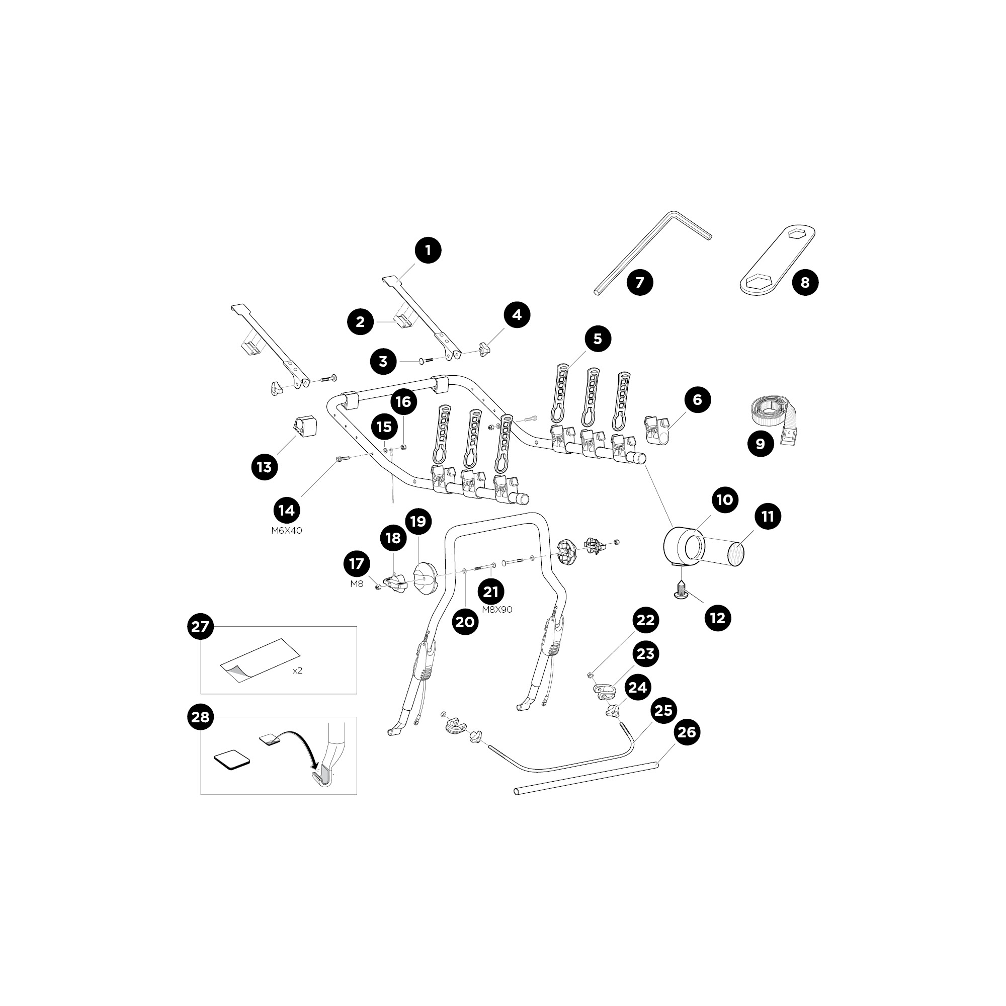 Thule ClipOn 9103 kerékpártartó hátsó ajtóra Thule ClipOn 9103 kerékpártartó hátsó ajtóra
