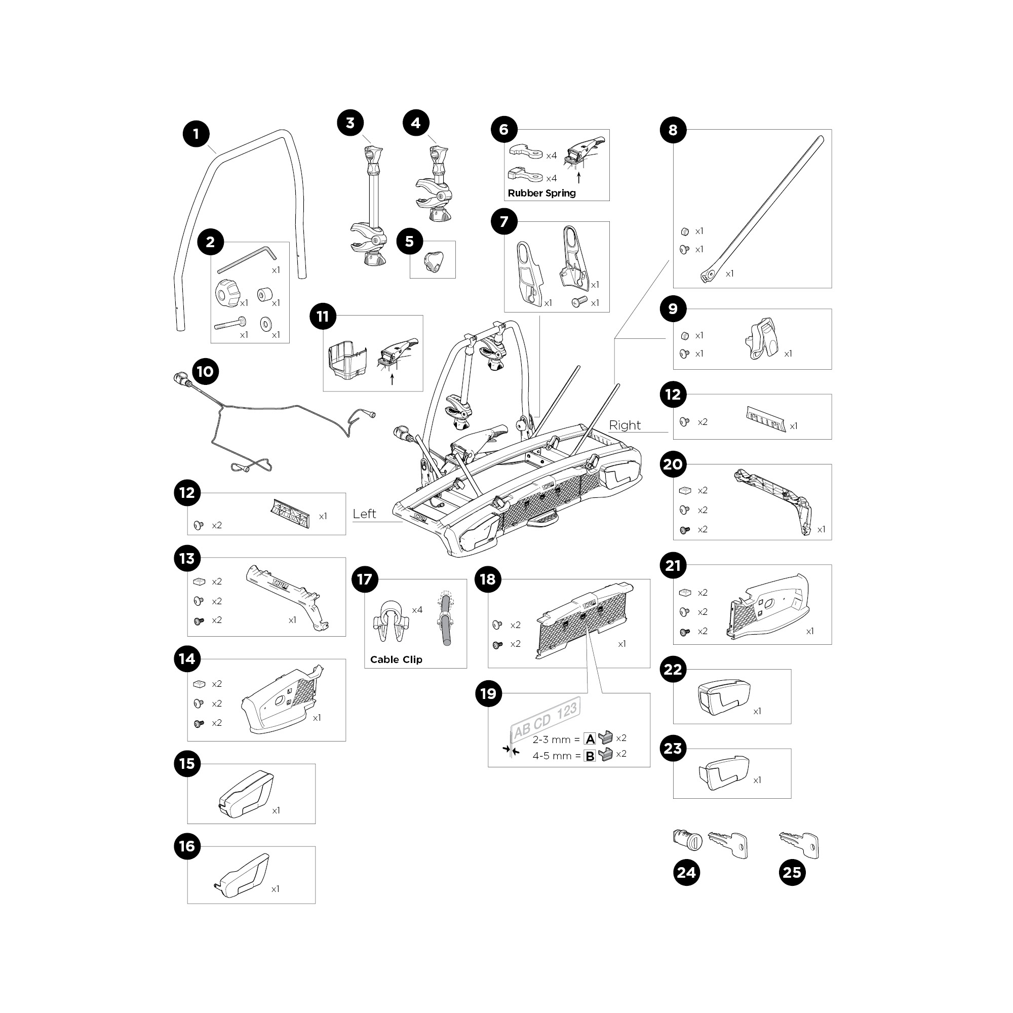 Thule VeloSpace XT 938 2-es kerékpártartó vonóhorogra, fekete Thule VeloSpace XT 938 2-es kerékpártartó vonóhorogra, fekete