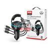 XO Bluetooth FM-transmitter/szivargyújtó töltő - USB + Type-C + MP3/FLAC/APE + Pendrive/TF-kártyaolvasó - XO BCC07 3in1 Car Charger - fekete