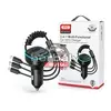 XO Bluetooth FM-transmitter/szivargyújtó töltő - USB + Type-C + MP3/FLAC/APE + Pendrive/TF-kártyaolvasó - XO BCC07 3in1 Car Charger - fekete