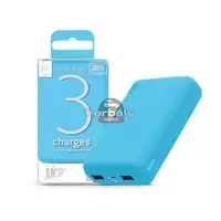 Univerzális hordozható, asztali akkumulátor töltő - Juice ECO 3 Power Bank - 2xUSB +Type-C - 10.000 mAh - világos kék