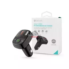 Devia Bluetooth FM-transmitter/szivargyújtó töltő - 2xUSB + MP3/WMA/WAV/Flac + Pendrive/TF-kártyaolvasó - Devia Smart Series - fekete