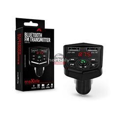 Maxlife Bluetooth FM-transmitter/szivargyújtó töltő - 2xUSB + microSD kártyaolvasó - Maxlife MXFT-02 - 5V/3.1A - fekete