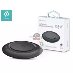 Devia Qi univerzális vezeték nélküli töltő állomás - 15W - Devia Allen Series V3Ultra-Thin Wireless Charger - fekete