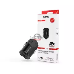 HAMA 2xUSB szivargyújtó töltő adapter - 10.5W - HAMA USB Car Charger Kit - fekete