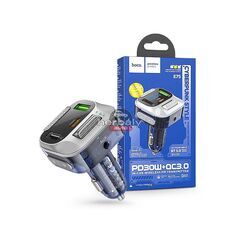 HOCO Bluetooth FM-transmitter/szivargyújtó töltő - 2xUSB + AUX + MP3 + PD30W + QC 3.0 - HOCO E75 - ezüst