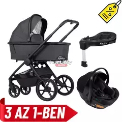 VENICCI Tinum Edge multifunkcionális babakocsi 3 az 1-ben (Teljes Utazási Rendszercsomag) sötétszürke, akciós csomag