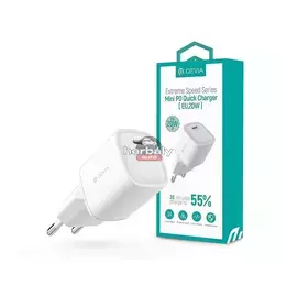 Devia hálózati töltő adapter Type-C bemenettel - 20W - Devia Extreme Speed Series Mini PD Fast Charger - fehér