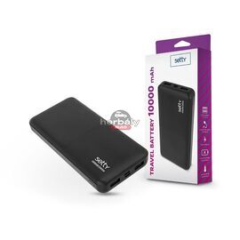 Setty univerzális hordozható, asztali akkumulátor töltő - Setty Power Bank - 2xUSB - 10.000 mAh - fekete