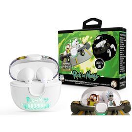 Rick and Morty TWS Bluetooth sztereó headset v5.0 + töltőtok - Rick and Morty Space Cruiser True Wireless Earphones with Charging Case - fehér