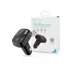 Devia Bluetooth FM-transmitter/szivargyújtó töltő - 2xUSB + MP3/WMA/WAV/Flac + Pendrive/TF-kártyaolvasó - Devia Smart Series - fekete