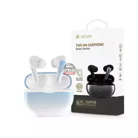 Devia TWS Bluetooth sztereó headset v5.2 + töltőtok - Devia TWS-M4 Earphone TrueWireless Earphones with Charging Case - kék