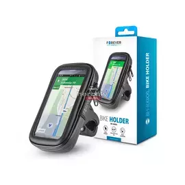 Univerzális kerékpárra szerelhető, por- és cseppálló telefontartó max. 6,5&quot, méretű készülékekhez - Forever BH-100XXL Bike Holder - fekete