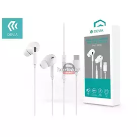 Devia sztereó felvevős headset USB Type-C csatlakozóval - Devia Smart Series In-Ear Wired Earphone with Type-C (Digital) - fehér