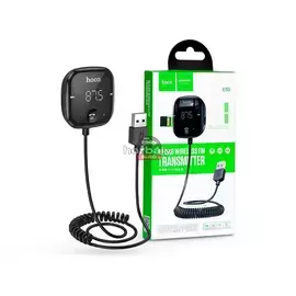 HOCO Bluetooth FM-transmitter/autós kihangosító - USB + MP3 + AUX + kártyaolvasó- Hoco E65 Wireless FM-Transmitter - fekete