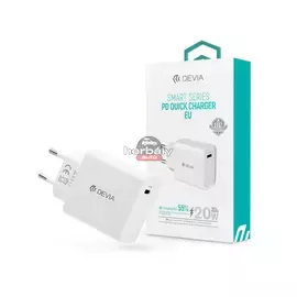 Devia hálózati töltő adapter Type-C bemenettel - 20W - Devia Smart Series PD3.0 Quick Charger - fehér