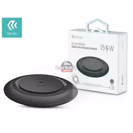 Devia Qi univerzális vezeték nélküli töltő állomás - 15W - Devia Allen Series V3Ultra-Thin Wireless Charger - fekete