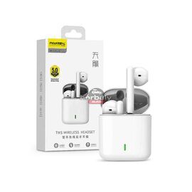 Pavareal TWS Bluetooth sztereó headset v5.0 + töltőtok - Pavareal BT-22 True Wireless Earphones with Charging Case - fehér