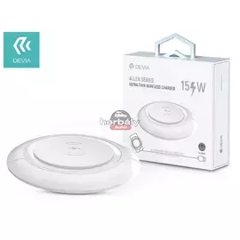 Devia Qi univerzális vezeték nélküli töltő állomás - 15W - Devia Allen Series V3Ultra-Thin Wireless Charger - fehér