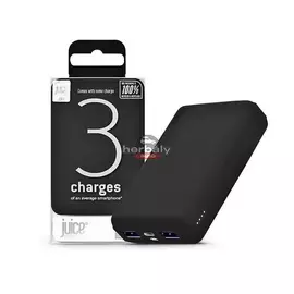Univerzális hordozható, asztali akkumulátor töltő - Juice ECO 3 Power Bank - 2xUSB + Type-C - 10.000 mAh - fekete