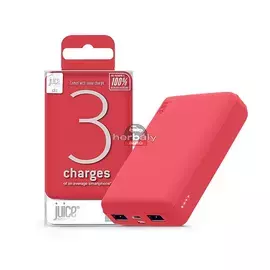 Univerzális hordozható, asztali akkumulátor töltő - Juice ECO 3 Power Bank - 2xUSB +Type-C - 10.000 mAh - piros