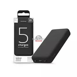 Univerzális hordozható, asztali akkumulátor töltő - Juice ECO 5 Power Bank - 2xUSB + Type-C - 15.000 mAh - fekete