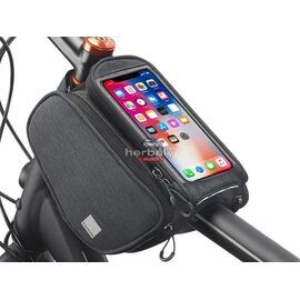 Univerzális kerékpárra szerelhető, por- és cseppálló telefontartó táska vízálló zárral - Sahoo 121462-SA - 1.5L - szürke