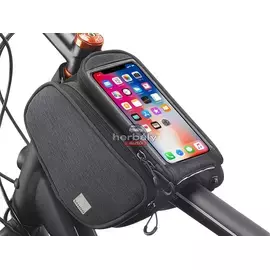 Univerzális kerékpárra szerelhető, por- és cseppálló telefontartó táska vízálló zárral - Sahoo 121462-SA - 1.5L - szürke