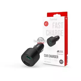 HAMA szivargyújtó töltő adapter USB + Type-C bemenettel - 32W - HAMA Charger Kitwith USB-C/USB-A PD3.0 + QC3.0 - fekete