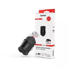 HAMA 2xUSB szivargyújtó töltő adapter - 10.5W - HAMA USB Car Charger Kit - fekete