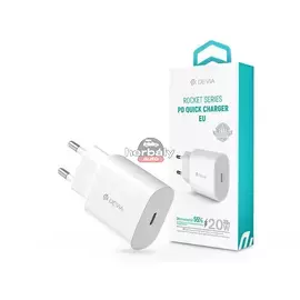 Devia hálózati töltő adapter Type-C bemenettel - 20W - Devia Rocket Series PD3.0Quick Charger - fehér
