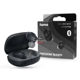 HAMA TWS Bluetooth sztereó headset v5.3 + töltőtok - HAMA Freedom Buddy True Wireless Earphones with Charging Case - fekete