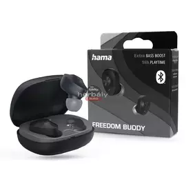 HAMA TWS Bluetooth sztereó headset v5.3 + töltőtok - HAMA Freedom Buddy True Wireless Earphones with Charging Case - fekete