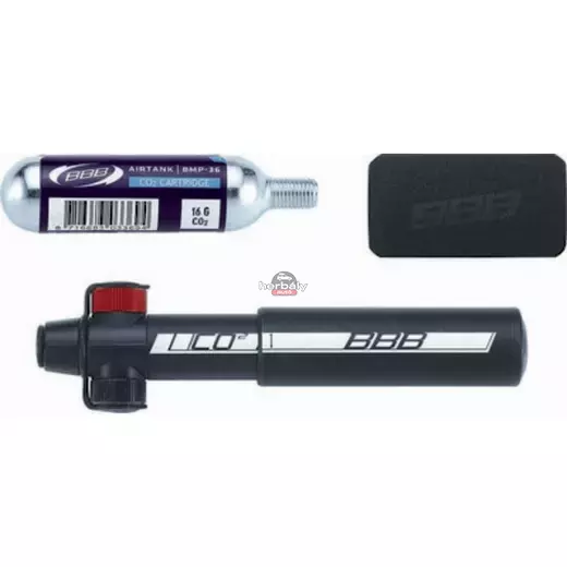 BBB BMP-33S kerékpáros pumpa CO2Blaster mini, fekete
