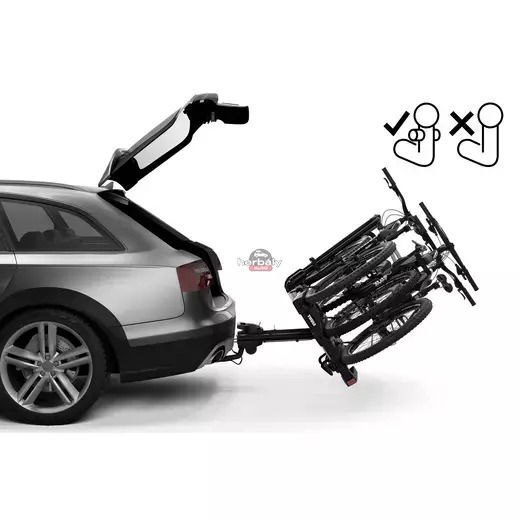 Thule EasyFold XT FIX4BIKE F 966500 3-as kerékpártartó vonóhorogra, Fekete