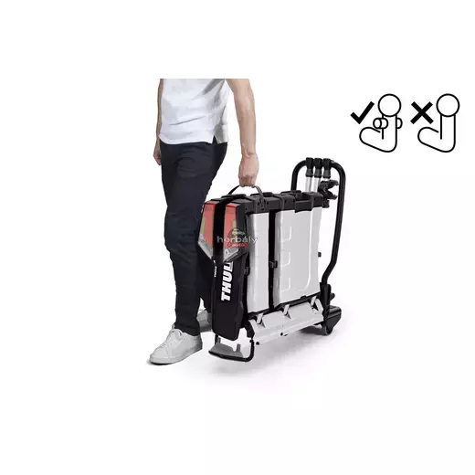 Thule EasyFold XT FIX4BIKE F 966500 3-as kerékpártartó vonóhorogra, Fekete Thule EasyFold XT FIX4BIKE F 966500 3-as kerékpártartó vonóhorogra, Fekete