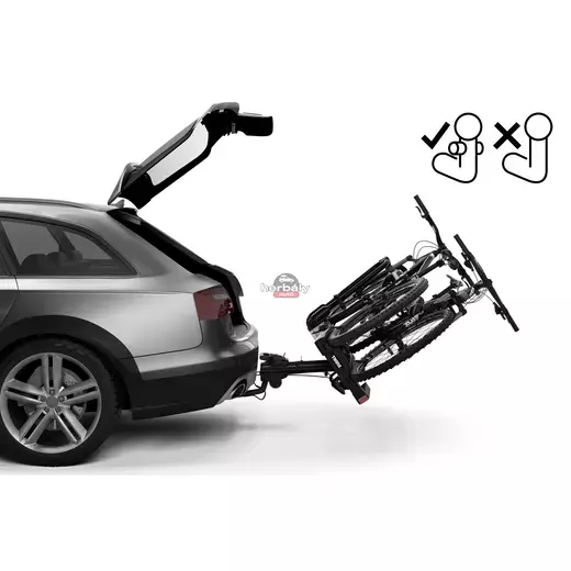 Thule EasyFold XT FIX4BIKE F 966500 2-es kerékpártartó vonóhorogra, Fekete
