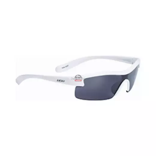 BBB BSG-54 kerékpáros szemüveg Kids fényes fehér keret / PC füst lencsékkel BBB BSG-54 kerékpáros szemüveg Kids fényes fehér keret / PC füst lencsékkel