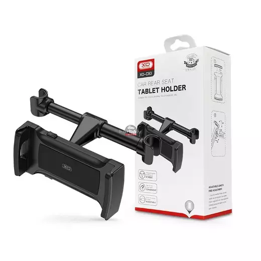 XO univerzális fejtámlára szerelhető telefon/tablet autós tartó 4,7 - 12,9, méretű készülékekhez - XO C93 Car Rear Seat Tablet Holder - fekete