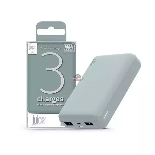 Univerzális hordozható, asztali akkumulátor töltő - Juice ECO 3 Power Bank - 2xUSB +Type-C - 10.000 mAh - éjfekete zöld
