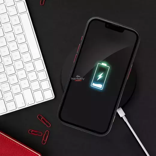 Apple iPhone 15 Plus szilikon hátlap - Edge Mag Cover - fekete/piros/átlátszó