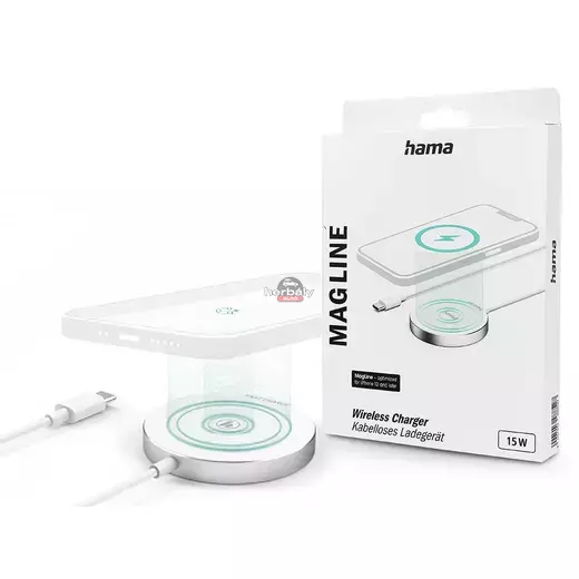 HAMA Qi MagSafe vezeték nélküli töltő állomás - 15W - HAMA Magline Wireless Charger - fehér