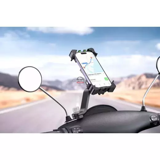 XO univerzális motorkerékpár visszapillantó tükörre szerelhető telefontartó 4,0-7,6 '' méretű készülékekhez - XO C118 - fekete