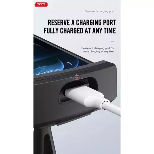 XO univerzális fejtámlára szerelhető telefon/tablet autós tartó 4,7 - 12,9, méretű készülékekhez - XO C93 Car Rear Seat Tablet Holder - fekete