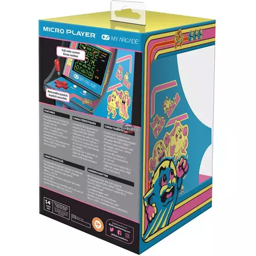 My Arcade DGUNL-3230 Ms. Pac-Man Micro Player Retro Arcade 6.75" Hordozható Játékkonzol