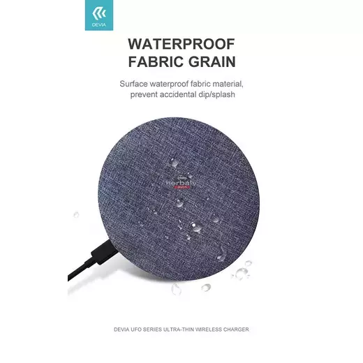 Devia Qi univerzális vezeték nélküli töltő állomás - 15W - Devia UFO Series Ultra Thin Wireless Charger - szürke